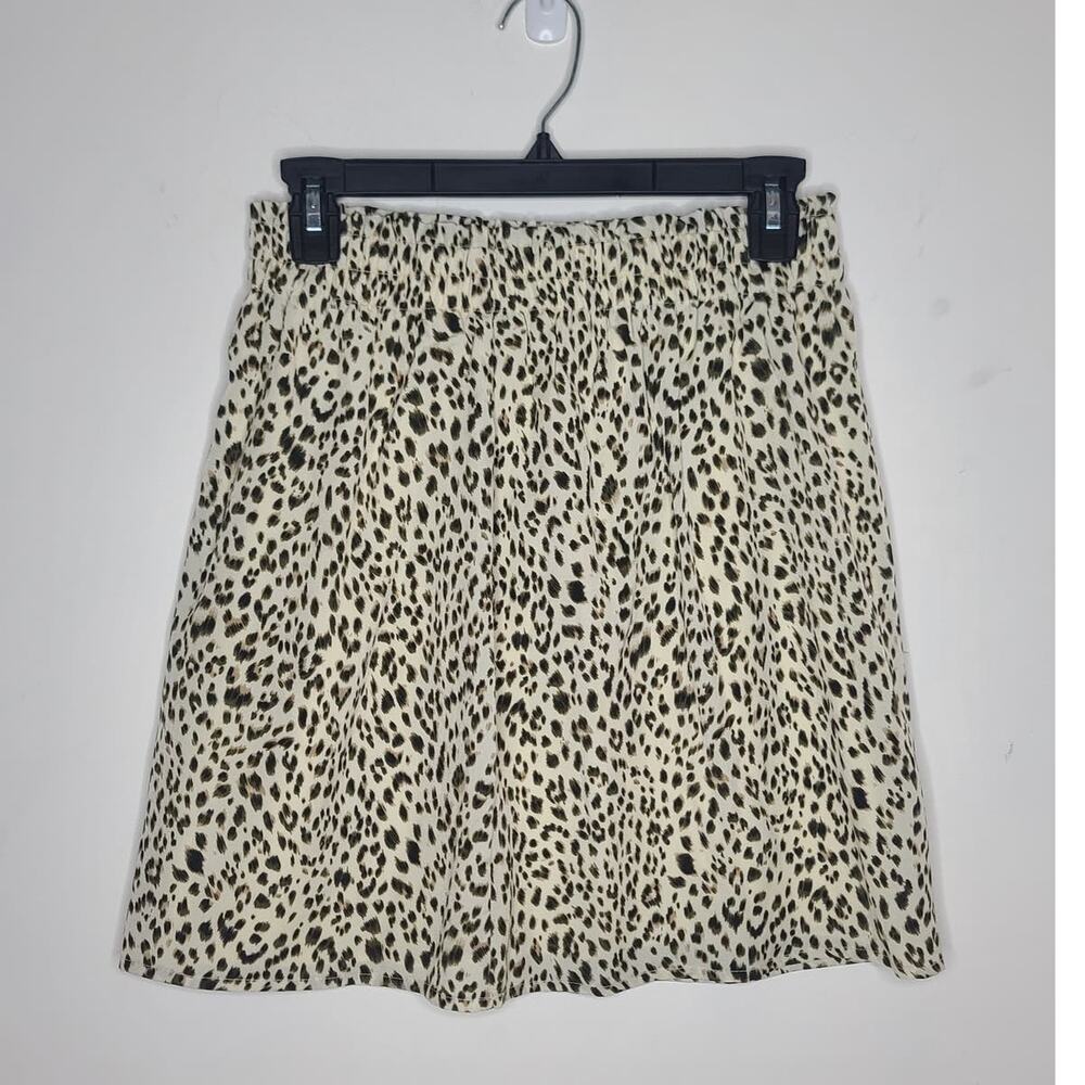 NWT Harper Heritage flowy cream cheetah print skirt elastic waist - medium